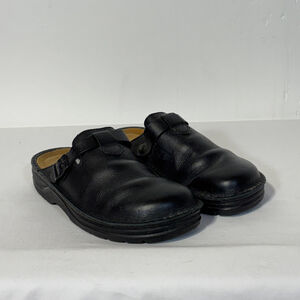 Naot Unisex Black Leather Mules Clogs EU Size 41 Buckle W10 M8 Comfort Slides